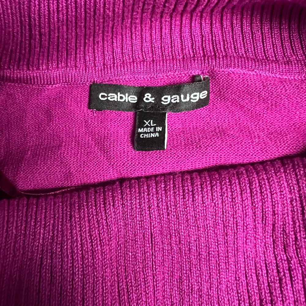 Cable & Gauge Fuchsia Cowl Neck Sweater - Picture 5 of 8